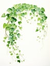 Graceful Arch of Watercolor Ivy Vine Leaves AI Generated Royalty Free Stock Photo