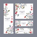 Graceful banner template design with lovely floral pattern