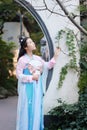 Elegant woman in Chinese traditional drama ancient costume Royalty Free Stock Photo