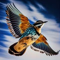 Graceful Bird in Flight against Blue Sky, Made with Generative AI