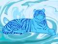 Graceful blue water tiger