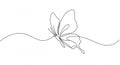 Graceful butterfly in continuous line