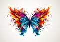 Colorful butterfly on white background. Generative AI