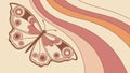 Graceful Butterfly on Wavy Landscape Background, vector design Generative AI Royalty Free Stock Photo