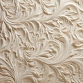 Graceful Carved Plaster Wall With Floral Motifs