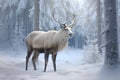 graceful deer in the winter forest