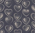 Graceful Different Dotted Heart Vector Seamless Pattern Romantic Background