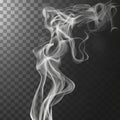 Realistic Swirling White Smoke Wisps Rising on a Transparent Background with Checkered Pattern Royalty Free Stock Photo
