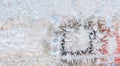 Graceful expressive winter natural background, macro texture. Copy space. Frosty pattern on winter window glass Royalty Free Stock Photo