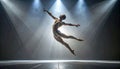 Graceful Female Ballet Dancer Performing on Stage Royalty Free Stock Photo