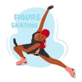 Graceful Female Skater Glide On Ice, Performing Intricate Spins And Jumps With Precision. The Frozen Rink