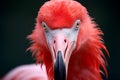 Graceful Flamingo closeup head. Generate Ai