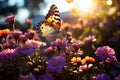 Graceful Flight: Vibrant Butterflies Amidst a Lush Garden