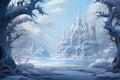 Graceful frost faeries, creating intricate ice sculptures in frozen landscapes - Generative AI