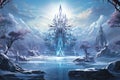 Graceful frost faeries, creating intricate ice sculptures in frozen landscapes - Generative AI