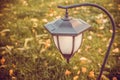 Graceful garden lantern with photocell Royalty Free Stock Photo