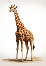 Graceful Giants: A Low Poly Illustration of a Giraffe Avatar wit