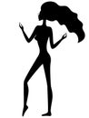 Graceful girl silhouette