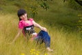 A graceful girl with weeds Royalty Free Stock Photo