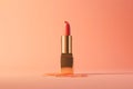 Graceful Glamour: Elegant Peach Lipstick Composition.