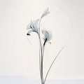 Graceful Grey Lilies: Abstract Minimalism In Digital Art