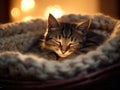 Graceful Guardian: Cat in Moonlit Serenity