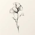 Graceful Hand Drawn Flower Illustration With Minimalist And Abstract Shapes Royalty Free Stock Photo