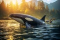 Graceful Harmony: Dolphins and Humpback Whale in Turquoise Waters