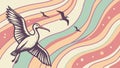Graceful Heron in Flight Vector Art, vector design Generative AI Royalty Free Stock Photo