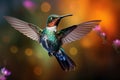 Graceful hummingbird dances in natures embrace, a fluttering jewel