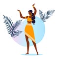Graceful Indian Dancer Flat Vector Illustration