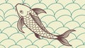 Graceful Koi Fish Swimming Amidst Elegant Wave Patterns, Tranquil Design, vector design Generative AI Royalty Free Stock Photo