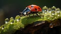 Graceful Ladybug: A Macro Shot of Natures Delicate Beauty