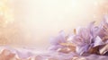 Graceful magnolia and lily banner: serene floral beauty with ample copy space, perfect for diverse creative projects and