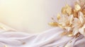 Graceful magnolia and lily banner: serene floral beauty with ample copy space, perfect for diverse creative projects and