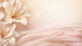 Graceful magnolia and lily banner: serene floral beauty with ample copy space, perfect for diverse creative projects and