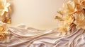 Graceful magnolia and lily banner: serene floral beauty with ample copy space, perfect for diverse creative projects and