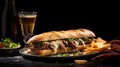 Graceful Movements: A Delectable Sandwich With Beer And Fries