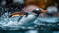 Graceful Penguin Gliding Through the Water Royalty Free Stock Photo