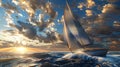 Graceful sail in the wind symbolizing power and elegance, inspired by summer olympics Royalty Free Stock Photo