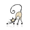 Graceful siamese cat for your design