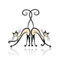 Graceful siamese cats for your design