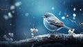 graceful snowy christmas park adorable avian creature perching on frost covered branch