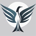 Graceful Soaring Bird Vector Logo Design Royalty Free Stock Photo