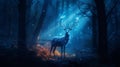 Graceful Spirit: Deer Patronus Amidst Enchanted Woodland Shadows