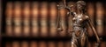 The graceful statue of Lady Justice holding scales and symbolizing equality. AI generated image Royalty Free Stock Photo