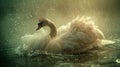 Graceful swan wearing a