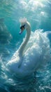 Graceful swan wearing a