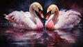 Graceful Swans A Romantic Valentines Day Watercolor