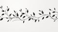 Graceful Twisted Branches: A Stunning Black And White Hanging Scroll